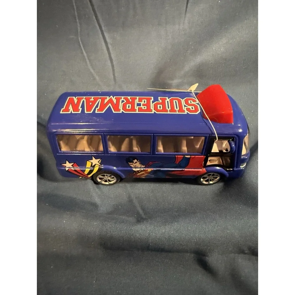 DC COMICS SUPERMAN RARE BLUE DIECAST TOUR BUS 5